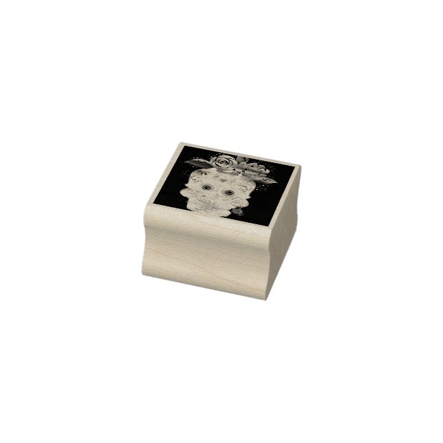 Halloween Floral Sugar Skull Gummistempel (Stempel)