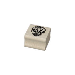 Halloween Floral Sugar Skull Gummistempel