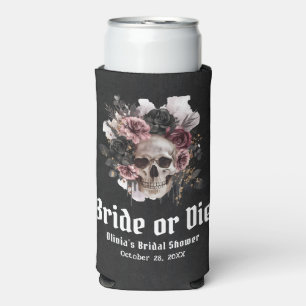 Halloween Floraler Totenkopf Braut oder stirb Brau Selters Dosenkühler