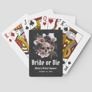 Halloween Floraler Totenkopf Braut oder stirb Brau Spielkarten