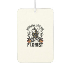 Halloween Florist Hexe Vintage Spukhaus-Shirt Autolufterfrischer