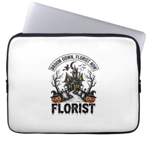 Halloween Florist Hexe Vintage Spukhaus-Shirt Laptopschutzhülle