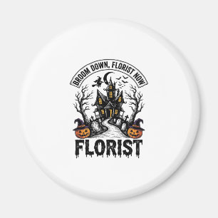 Halloween Florist Hexe Vintage Spukhaus-Shirt Magnet