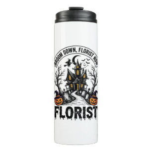 Halloween Florist Hexe Vintage Spukhaus T-Shirt Thermosbecher