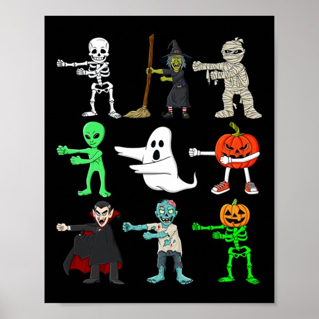 Halloween Floss wie ein Boss Monsters Boys Girls K Poster (Vorne)