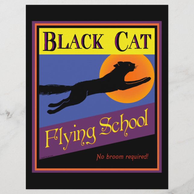 Halloween-Flyer der Black Cat Flying School Flyer (Vorne)