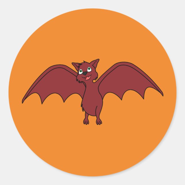 Halloween Flying Bat in Vampire Red Runder Aufkleber (Vorderseite)