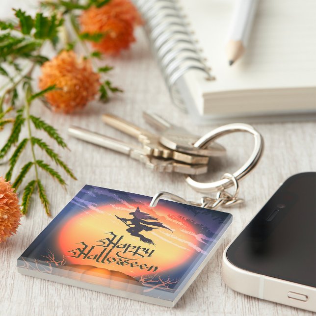 Halloween Flying Hexe Broom Pumpkin Schlüsselanhän Schlüsselanhänger (Von Creator hochgeladen)