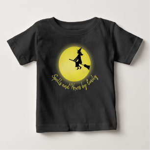 Halloween Flying Hexe Whimsical Full Moon Niedlich Baby T-shirt
