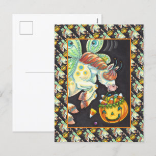 HALLOWEEN FLYING HORSE CANDY CORN FEIERTAGSPOSTKARTE