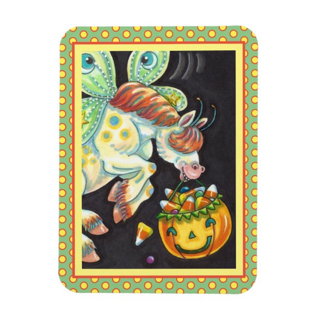 HALLOWEEN FLYING HORSE CANDY CORN MAGNET (Vertikal)