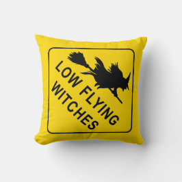 Halloween Flying Witch Sign Kissen