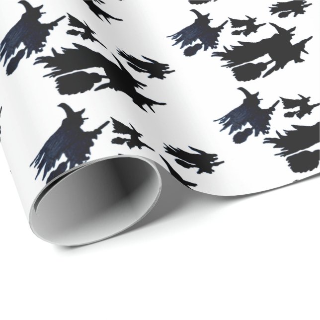 HALLOWEEN FLYING WITCHES Packpapier (Rolleneckpunkt)