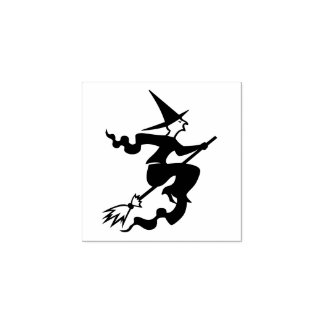Halloween Flying Witz on Broom Kids DIY Art Craft Gummistempel