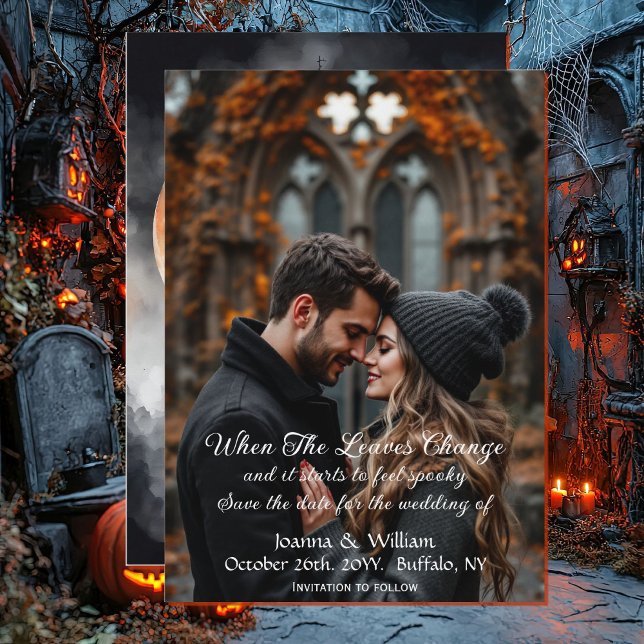 Halloween-Foto Hochzeit speichern Sie das Datum Save The Date (Von Creator hochgeladen)
