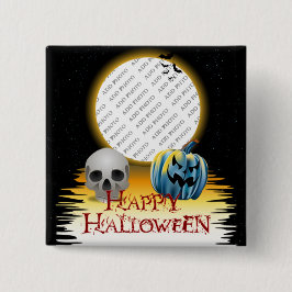 Halloween Foto Skull und Jack o' Lantern Button