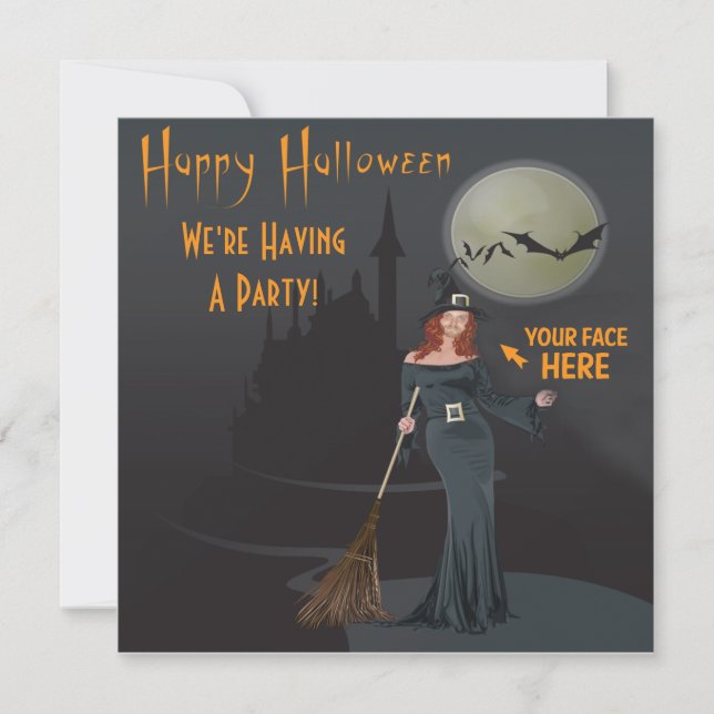 Halloween-Fotoeinladung EINSATZ IHR EIGENES Einladung (Vorderseite)