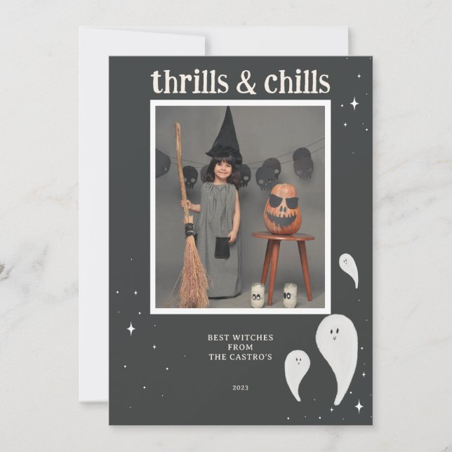 HALLOWEEN FOTOKARTE FEIERTAGSKARTE (Vorderseite)