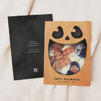 Halloween-Fotokarte | Kürbis-Kürbislaterne