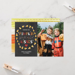 Halloween-Fotokarte   Pumpkin Wünsche & Candy Corn Karte