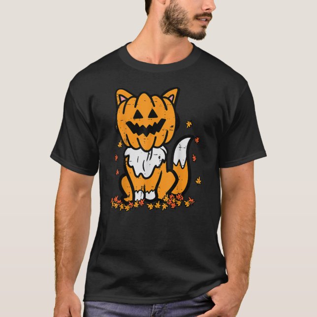 Halloween Fox Pumpkin Fall Autumn Costume Kids Wom T-Shirt (Vorderseite)