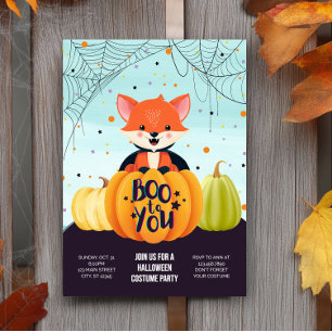 Halloween Fox Spooky Pumpkin Niedlich Costume Part Einladung