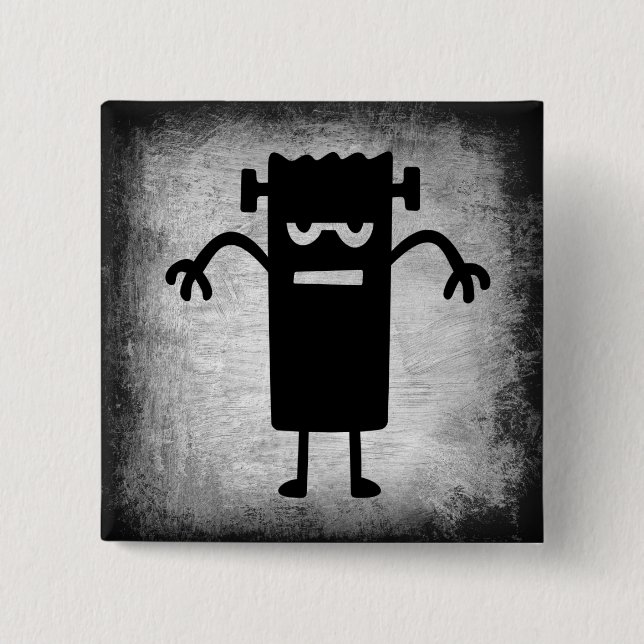 Halloween Frankenstein (ein bisschen beängstigend) Button (Vorderseite)