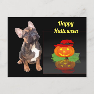 Halloween französische Bulldogge French Bulldog Postkarte