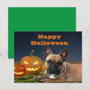 Halloween französische Bulldogge French Bulldog Postkarte