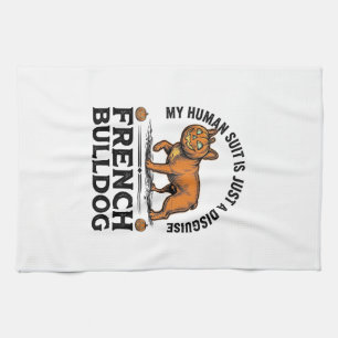 Halloween-Französische-Bulldogge-Kürbis-Kostüm-Shi Geschirrtuch