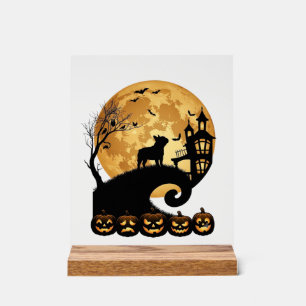 Halloween Französische Bulldogge Mond Gruselige Kü Acrylschild