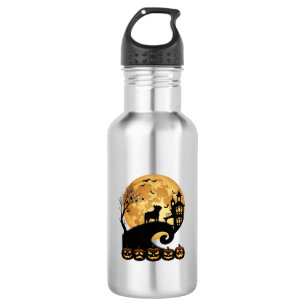 Halloween Französische Bulldogge Mond Gruselige Kü Edelstahlflasche