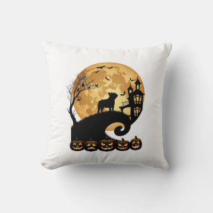 Halloween Französische Bulldogge Mond Gruselige Kü Kissen