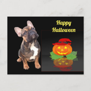 Halloween französische Bulldogge Postkarte