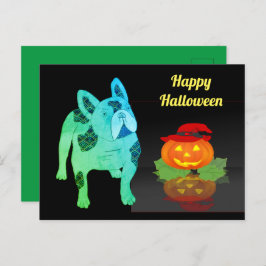 Halloween französische Bulldogge Postkarte