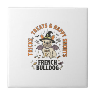 Halloween Französische Bulldogge Trickster Fliese