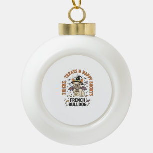 Halloween Französische Bulldogge Trickster Keramik Kugel-Ornament