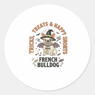 Halloween Französische Bulldogge Trickster Runder Aufkleber