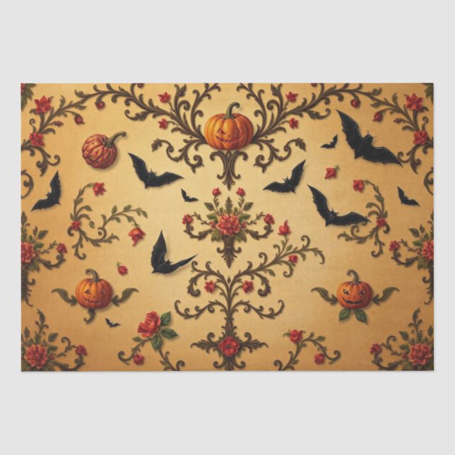 Halloween-Französisches Muster Seidenpapier (Vorderseite)