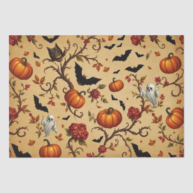 Halloween-Französisches Muster Seidenpapier (Vorderseite)
