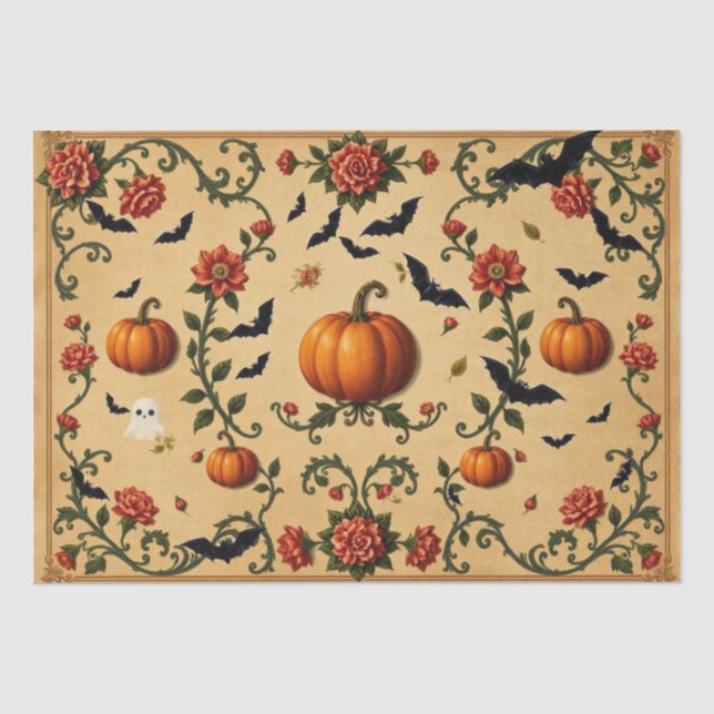 Halloween-Französisches Muster Seidenpapier (Vorderseite)