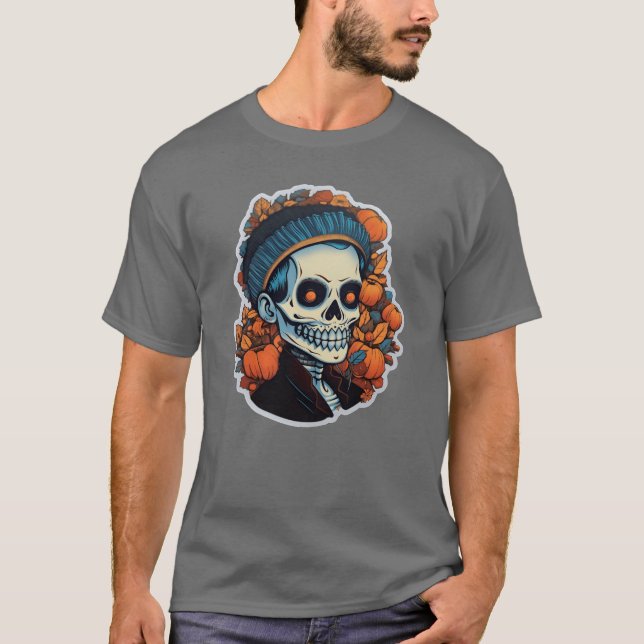 Halloween-Frau und Pumpkins T-Shirt (Vorderseite)