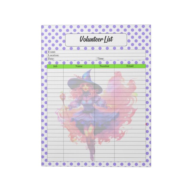 Halloween-Freiwilligenliste Notizblock (Rotiert)