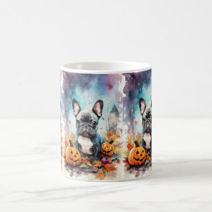 Halloween French Bulldog mit Pumpkins Beängstigend Kaffeetasse