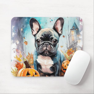 Halloween French Bulldog mit Pumpkins Beängstigend Mousepad