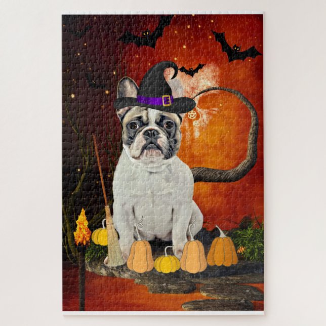 Halloween French Bulldog Puzzle (Vertikal)