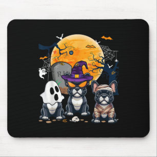 Halloween French Bulldogs Cosplay Hexe Ghost Mumm Mousepad