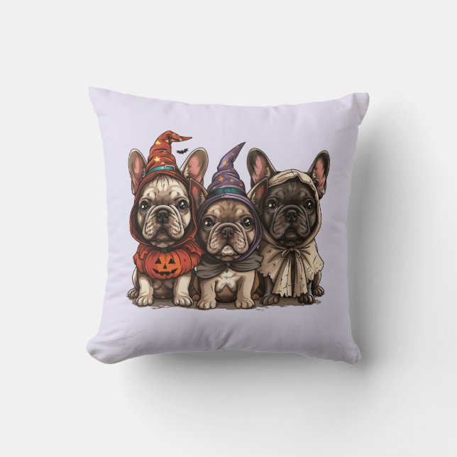 Halloween French Bulldogs Kissen (Vorderseite)