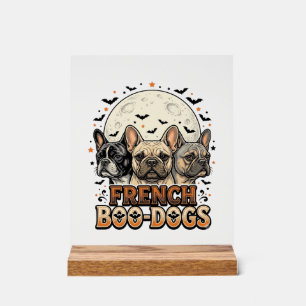 Halloween Frenchie Boo Hunde Lustig Vintage_1 Acrylschild