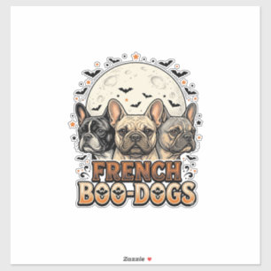 Halloween Frenchie Boo Hunde Lustig Vintage_1 Aufkleber